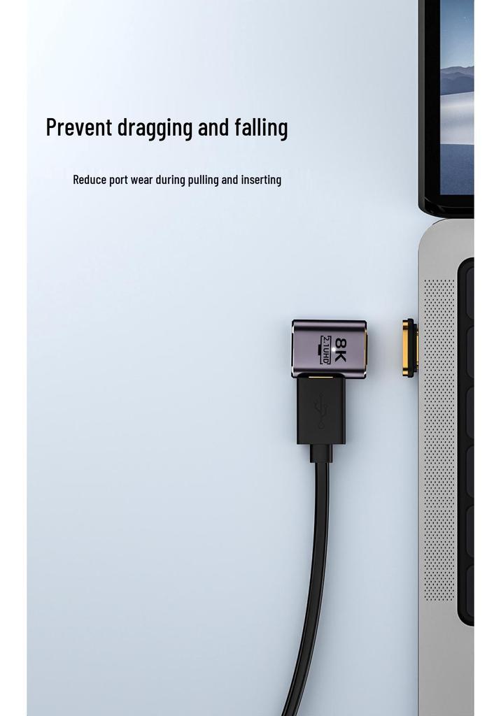 8K60Hz HDMI 2.1 Magnetic Male to Female Adapter with Bi-Directional Transmission for HDTV