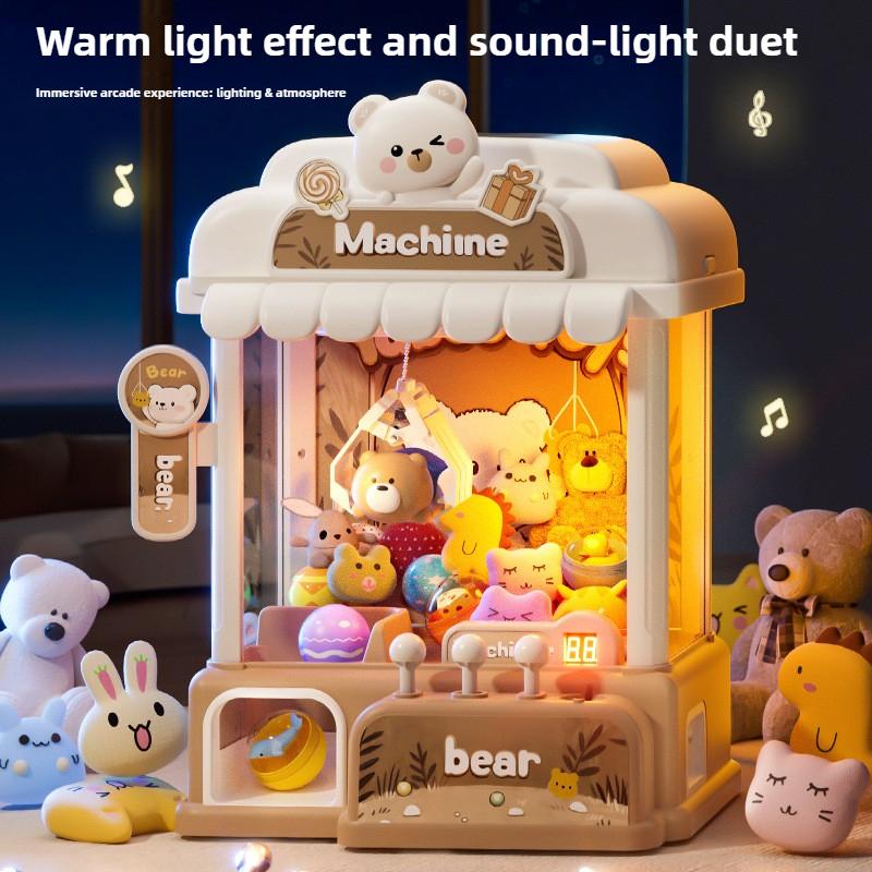 Mini Claw Game Machine Toys Children Coin Operated Play Game Diy Electric Clip Doll Arcade Machine Kids Birthday Christmas Gifts