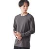 Belle Maison Long Sleeve Cotton Blend Crew Neck Warm Inner Dark Size L Men's Shirt, Hotcot, Gray,