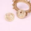 Light luxury new concave and convex texture irregular pleated geometric round stud earrings star trend catwalk model