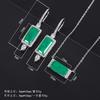 Tiktok Simulation Palaiba Pendant Earrings Zircon Necklace Two Piece Set Grandmother Emerald Collar Chain