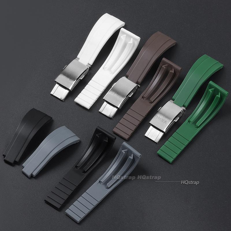 20mm Gummi-Uhrenarmband Passend für Rolex Submariner GMT Master Daytona Silikonband Schwarz Rot Grün Blau Uhrenarmband Armband Gürtel