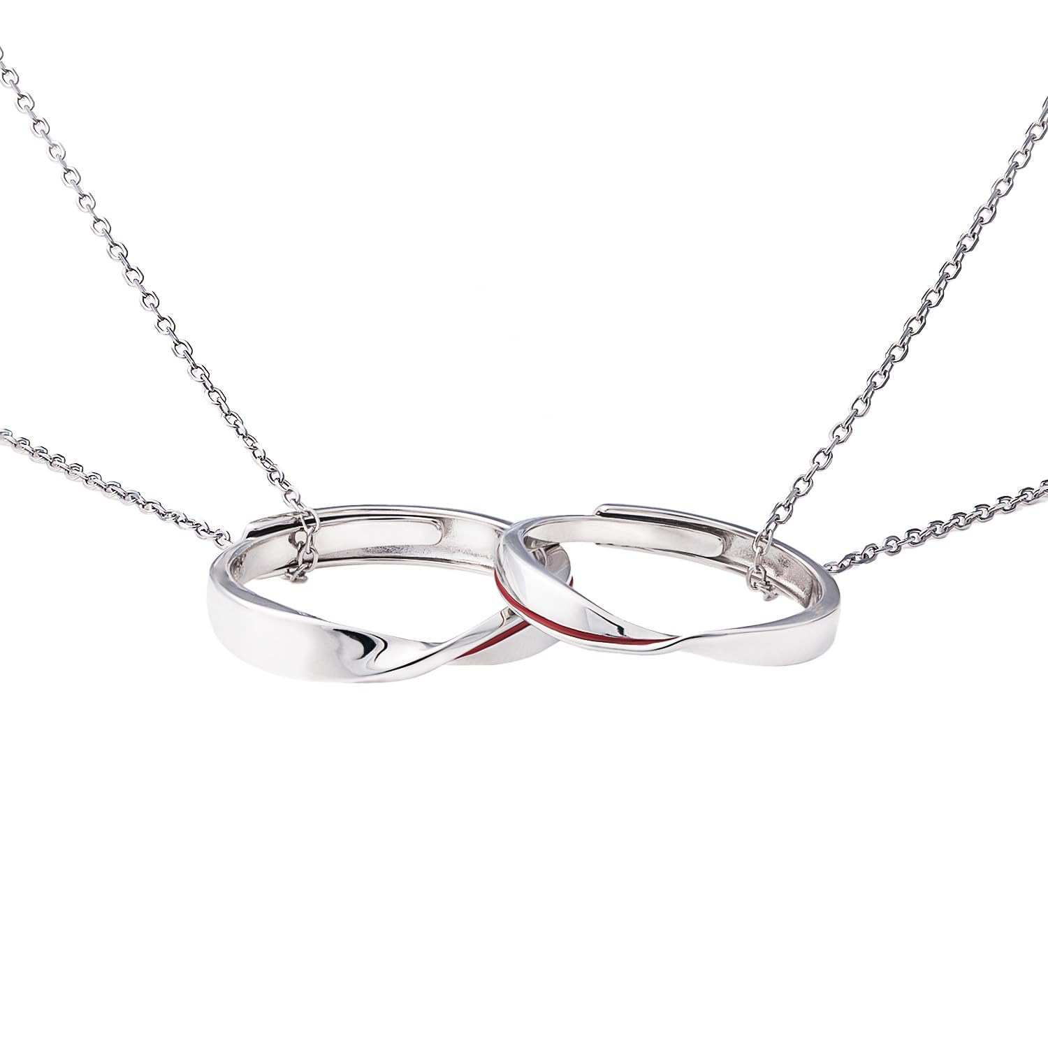 

Pairing Red Thread of Fate Free Size Couple Matching Ring Silver [Nicoiro] (S925) (Pairing + Chain) срібний