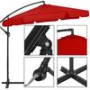 Springos® Parasol de jardin déporté avec manivelle, incluant une housse 350 cm