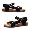 Fashion Smile 2025 New Leather Clogs Women Suede Clogs Soft Leather Mules Cork Clog Antislip Slippers Women's Mules House Sandals Buckle