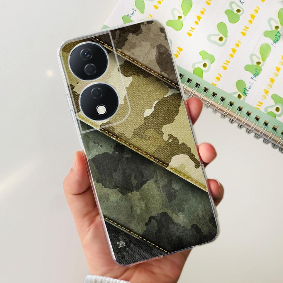 For Cover Honor X7b 5G Case For Honor X8B 4G Love Heart Women Fashion Luxury Pattern Housing Etui Huawei HonorX8b Soft Clear TPU