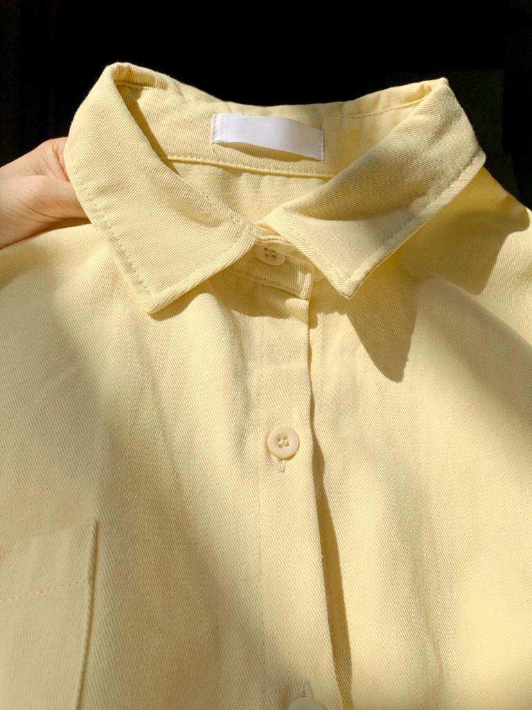 Blue Pure Cotton Women's Shirt, Unique Loose Commuter Design for Early Spring & Autumn 2026.