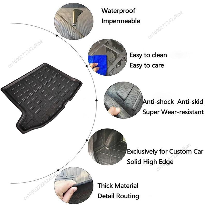 Car Rear Trunk Mat For Volvo XC60 MK2 2018-2025 2019 2020 Luggage Tray Protector Waterproof Boot Floor Anti Mud Cargo Accessorie