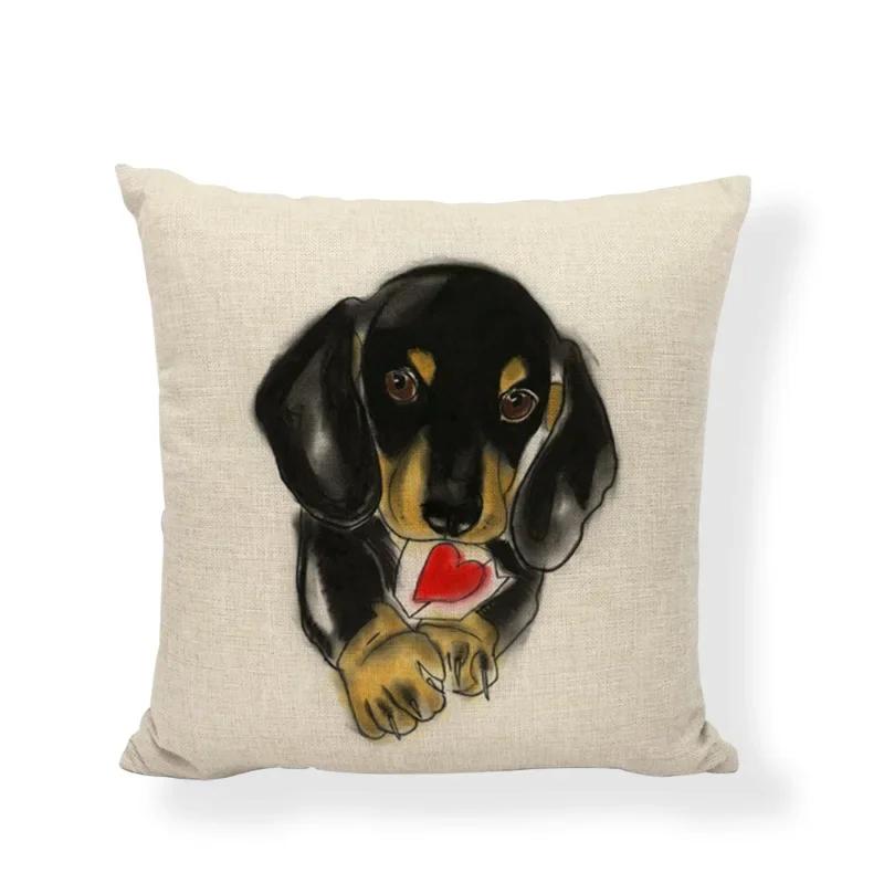 New Design Dog Cushion Covers Cute Animal Seagull Butterfly Painted Home Decor Living Room Couch Gifts Throw Pillows Cases