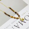 Retro Melaard Women's High-End Heart & Tiger Eye Bead Necklace Choker