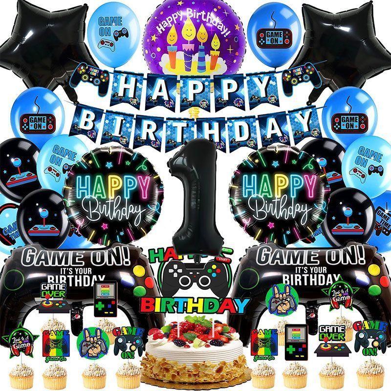 

Game Theme Game Controller Aluminum Film Digital Balloon Set for Children s Birthday Party Decoration set 1