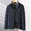New Autumn and Winter Men's Stand-up Collar Jacket, Middle-aged and Elderly Velvet Thickened Warm Dad Winter Jacket