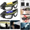 LED Safety Glasses with Lights - USB-C Rechargeable Headlamp Eyewear (Motion Sensor & Touch Control), 5 Modes Hands