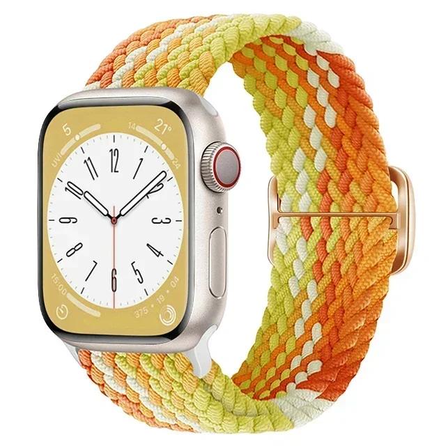 Nylon Strap for Apple Watch Ultra 2 Band 49mm 40mm 44mm 41mm 38 45mm Elastic Braided Loop Bracelet IWatch Series 9 8 7 6 SE 5 4