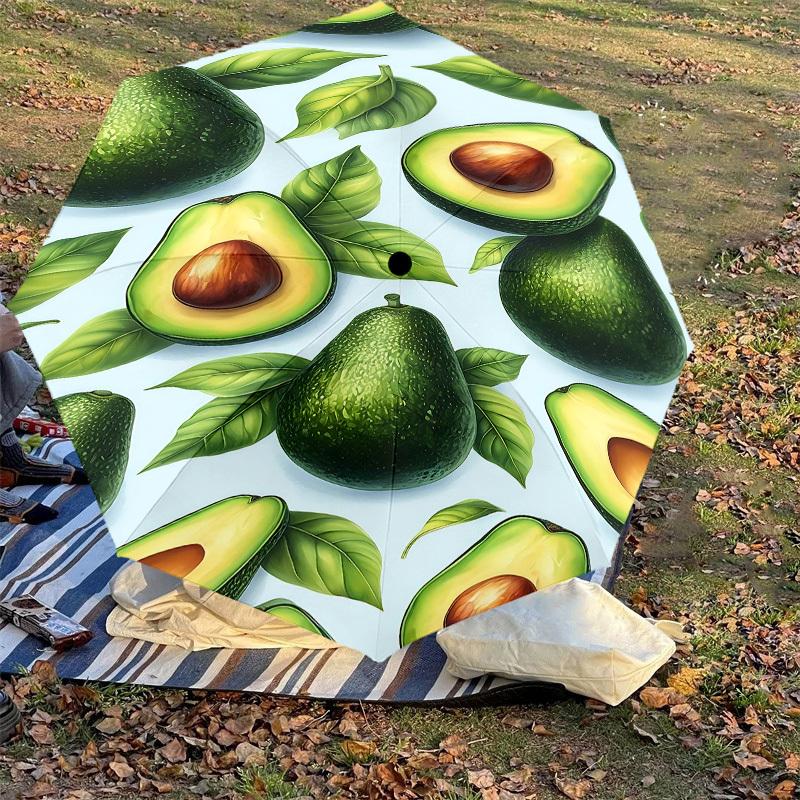 1PC Avocado LeafUmbrella-8-Rib Reinforced, Automatic Open, Lightweight & Durable, Cute Fashion Accessory for Outdoor-P177