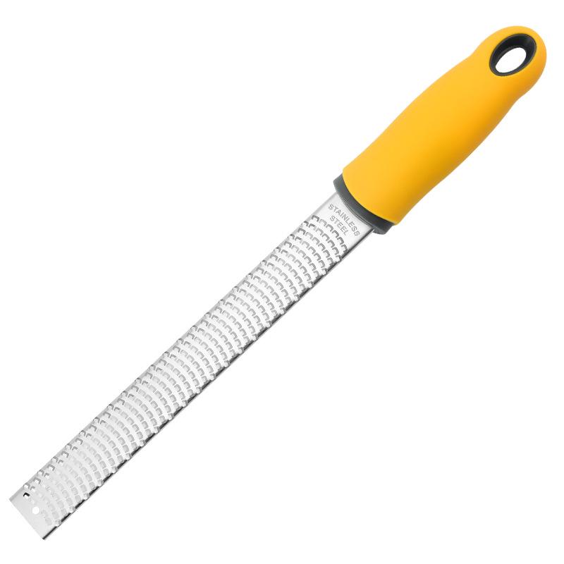 Versatile 304 Stainless Steel Grater with Rubber Handle - Cheese, Potato, Lemon Zester