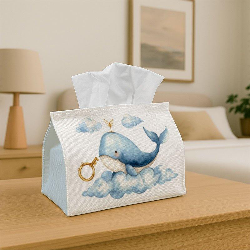 1pc Tissue Box Holder Featuring an Adorable Whale Among The Clouds - A Versatile Napkin Dispenser Suitable for Home Gatherings, Car Decoration - A Sty