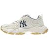 New York Yankees Breathable Lightweight Height Increasing Low Top Chunky Sneakers Unisex Ivory White Sneakers 3ASHC055N-50IVS