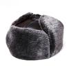 Men's Genuine Leather Ushanka Hat Russian Trapper Hat Winter Warm Thickened Bomber Cap Trooper Hat with Ear Flaps
