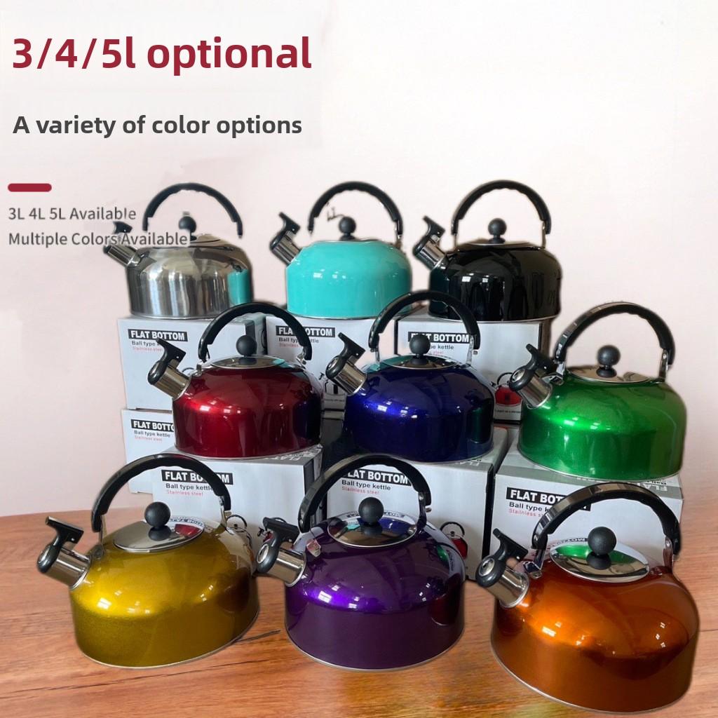 Stainless Steel Kettle Whistling Color Spherical Pot Whistling Kettle Flat Bottom Pot Whistling Pot