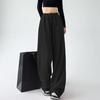 Autumn Sports Casual Loose Wide Leg Pants Women Fashion Solid Elegant High Waist Trousers Women Simple Straight Drawstring Office Ladies Trouser 25681