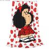 Mafalda Anime Plaid Blanket Flannel Winter Multi-function Warm Throw Blankets for Bed Travel Rug Piece