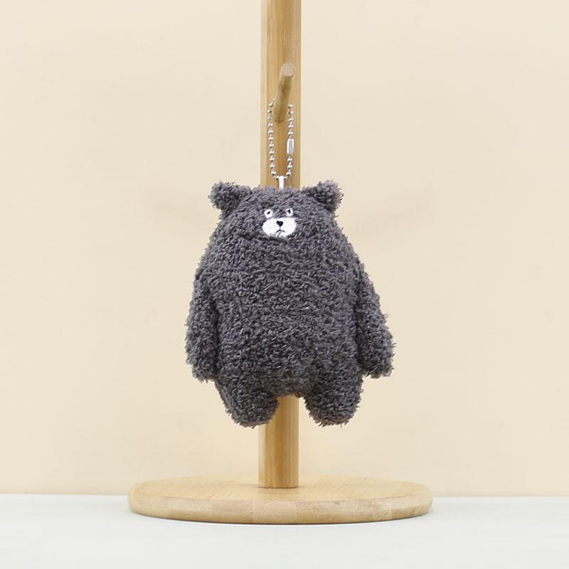 Adorable Cute Bear Plush Toy Keychain Soft Short Fur Hanging Doll For Bags