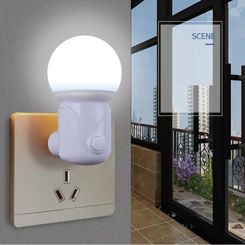 LED Plug-in Night Light 2-color Baby Nursing Eye Sleep Light Bedroom  Socket Lights Energy Saving