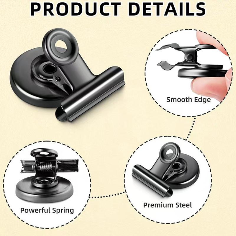 3Pcs Strong Magnets Magnetic Clips Bulldog Clips Heavy Duty Magnetic Clips Perfect For Whiteboard Magnets Photo Displays Home