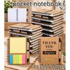 1-10pcs All-in-1 Spiral Pocket Notebook with Pen Slot Sticky Note Index Tag Portable Notebook Bundle for Student Office Gifts