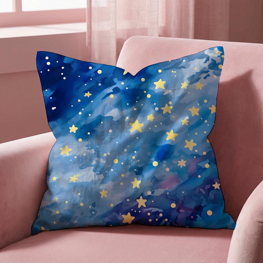 The Starry Sky Cushion Cover MultiScene Pillow Cover for Home Car Reversible Soft Durable for Daily Use