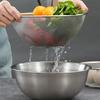 Doveja 4-Piece Colander and Bowl Set, Stainless Steel with Draining Holes, Includes Colander, Bowl & Colander, Set of 4