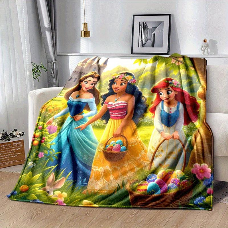 1pc Princess Printing Blanket - Soft, All-Season Throw for Office Blanket, | Personalized Gift with Adorable Cartoon Design