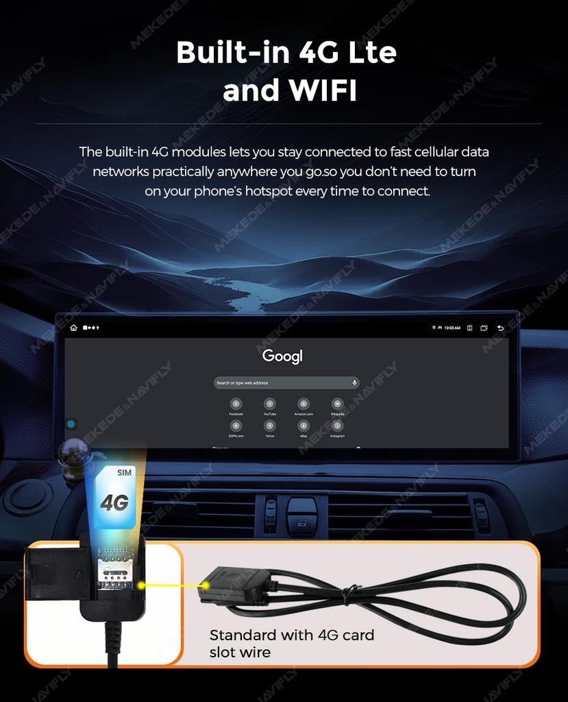 Compatible with BMW 5 Series (E60, E61, E63, E64) 15" Android Display