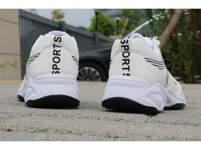 Men's Lightweight White Leather Waterproof Non-Slip Casual Work Sneakers for Autumn