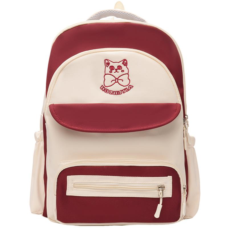 

Повседневный милый преппи стиль контрастный цвет большая вместимость студенческая школьная сумка рюкзак для средней и старшей школы large красный