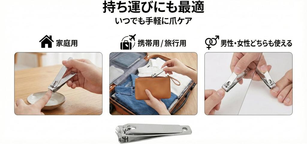 Nail Type for Fingers and Simple Ideal for and Emergency Unisex Clippers/Teeth Clippers, Dual-Use Feet, Lightweight, Compact, Portable, Design, Home,