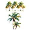 Fake Window Wall Sticker Summer Beach Ocean Coconut Tree Landscape Decal Stick And Peel Natural Seascape Scene Mural