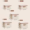 With Rivets Storage Box Linen Large Capacity with Lid Zipper Home Handheld Clothes Trousers Dormitory Wardrobe Organiser Bin