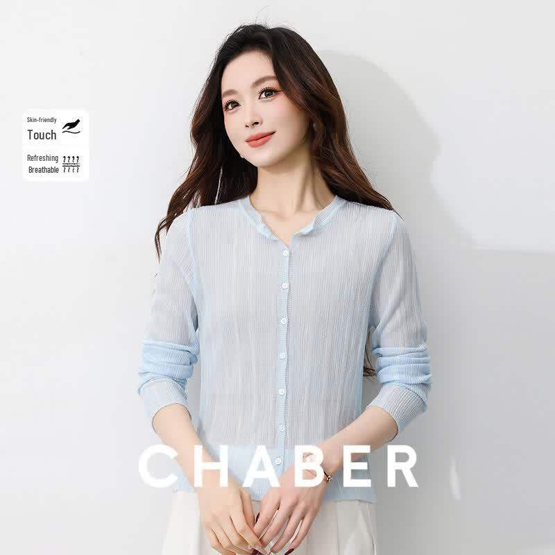 

chaber Women s Round Neck Solid Knit Cardigan L