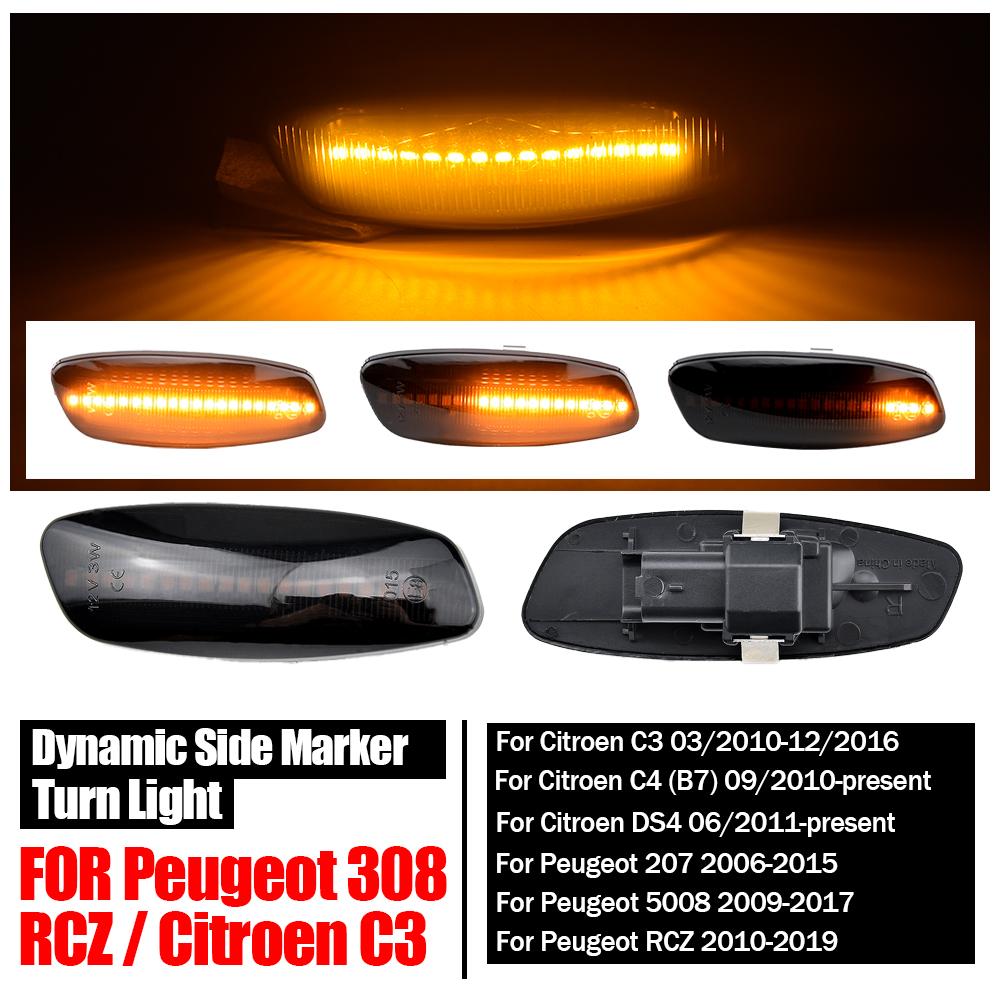 Car Flowing LED Side Marker Light Dynamic Turn Signal Repeater Lamp 2006-2018 For Citroen C4 Picasso C3 DS3 C4 DS4 C5Turn Signal 2