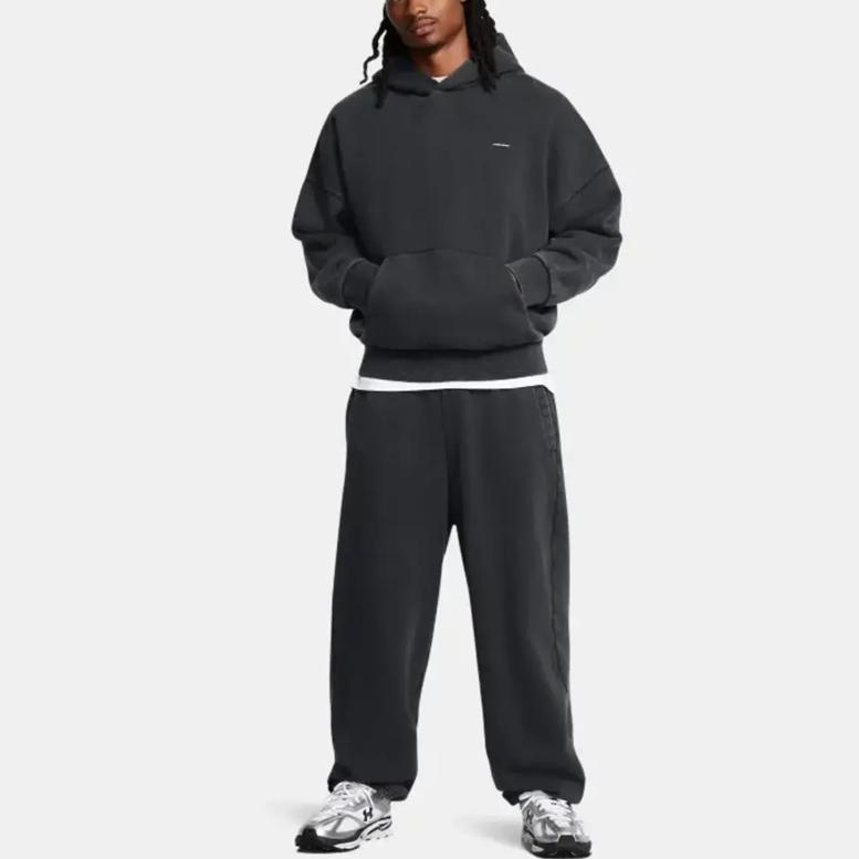 Under Armour Icon Loose Fit Training Fashion Versatile Cuffed Sports Pants Men bottoms Black 1386554-001