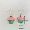 Creative Drip Oil Rhinestone Cake Earrings - Cute Sweet Alloy Pendants