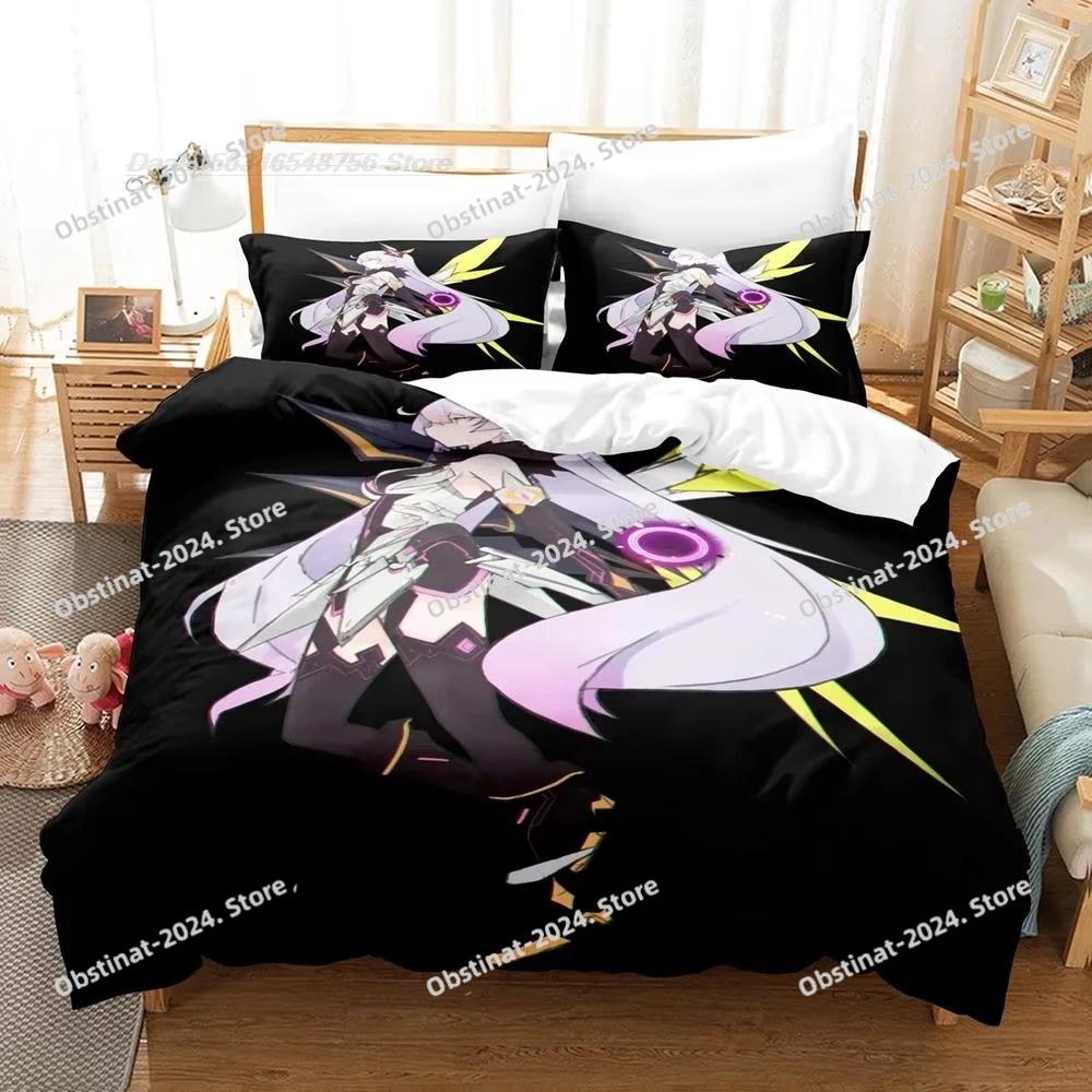 Honkai Impact 3rd Bedding Set Printed Duvet Cover Sheet Pillowcase Soft Quilt Cover Full Queen King Size 3D Print Kawaii Anime