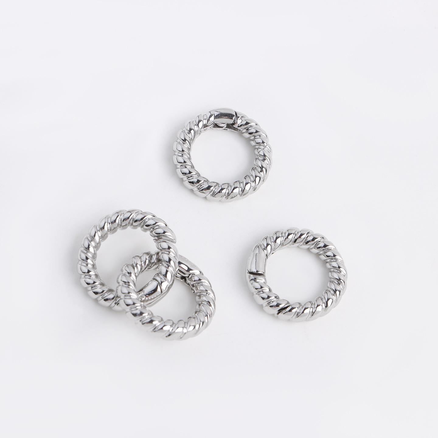 18K Gold-Plated Twisted Round Open Spring Clasp for Jewelry and Bags A366