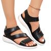 Foreign trade 2024 summer solid color round head one-word Velcro fashion European beautiful women's large size platform sandals
