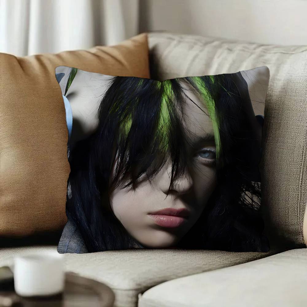 Fashion B-Billie E-Eilish Singer Personalized Pillow Dust Cover Bedroom Kids Party Decoration Pillowcase Birthday Children Gift