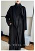 Elegant Mid-Length Velvet Wool Coat - Women's Korean Style Loose Fit with Stand Collar