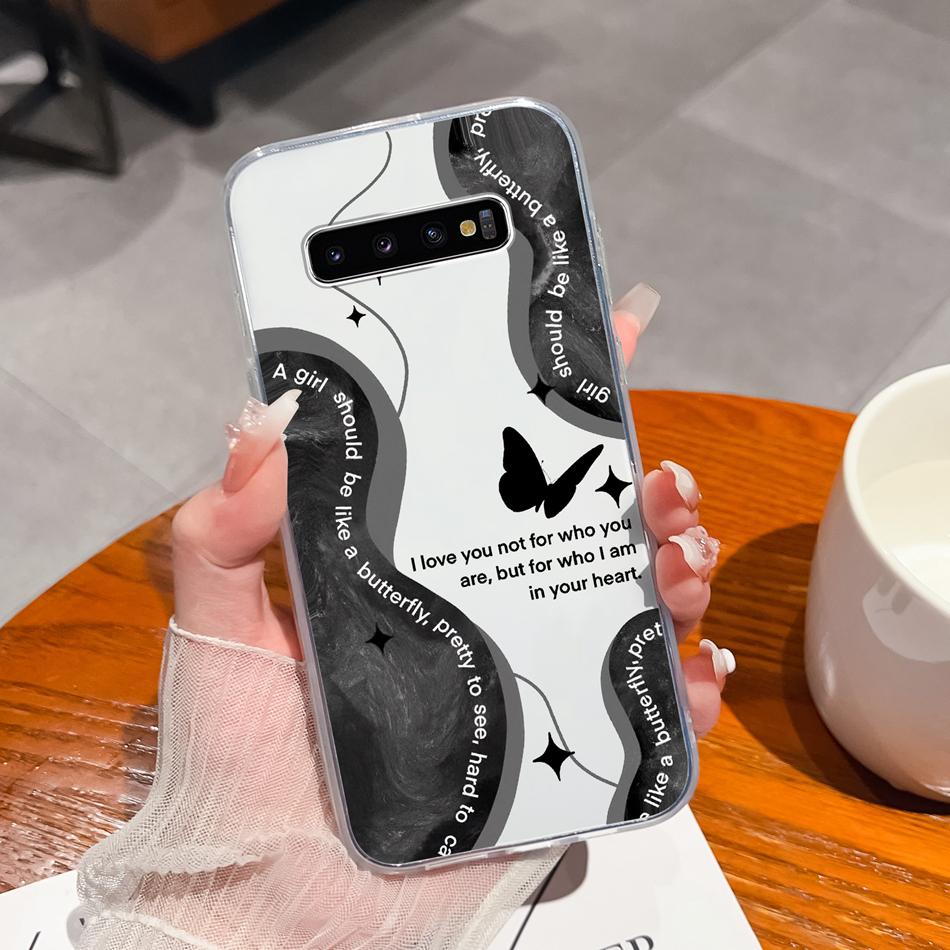 For Samsung S10 Lite Plus S10E Phone Case Creative Stamp Soft Clear Silicone Anti Drop Back Cover For Samsung Galaxy S 10 E Mask