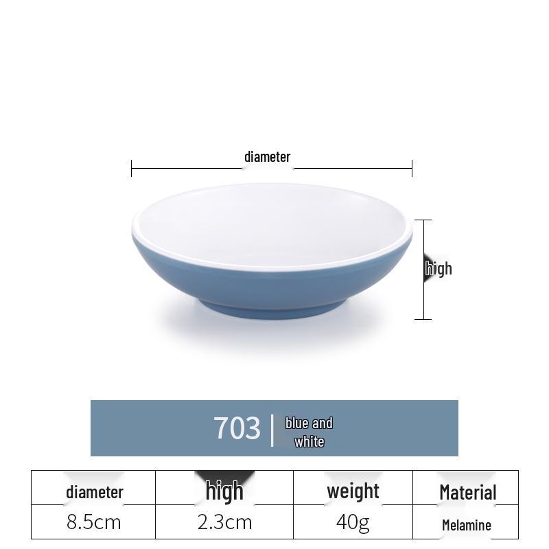 Imitation Porcelain Melamine Dipping and Snack Dish for Restaurants